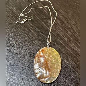 SALE! Mother of pearl pendant on a solid .925 18” box chain!